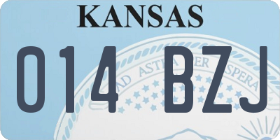 KS license plate 014BZJ