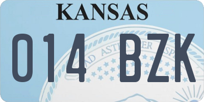 KS license plate 014BZK