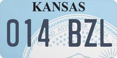 KS license plate 014BZL