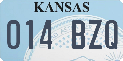 KS license plate 014BZQ