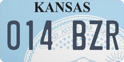 KS license plate 014BZR