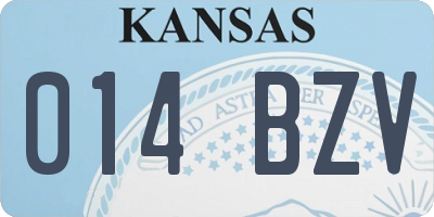 KS license plate 014BZV