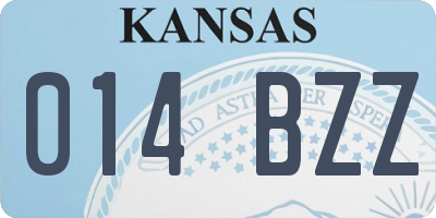 KS license plate 014BZZ