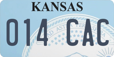 KS license plate 014CAC