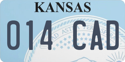 KS license plate 014CAD