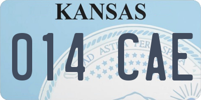 KS license plate 014CAE
