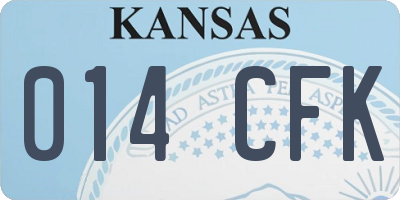 KS license plate 014CFK
