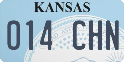 KS license plate 014CHN