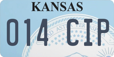 KS license plate 014CIP
