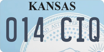 KS license plate 014CIQ