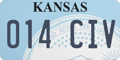 KS license plate 014CIV
