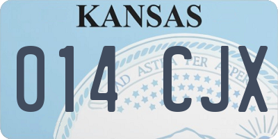 KS license plate 014CJX