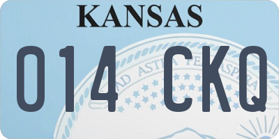 KS license plate 014CKQ