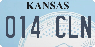 KS license plate 014CLN