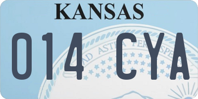 KS license plate 014CYA