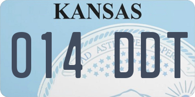 KS license plate 014DDT
