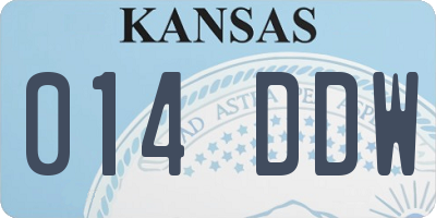KS license plate 014DDW