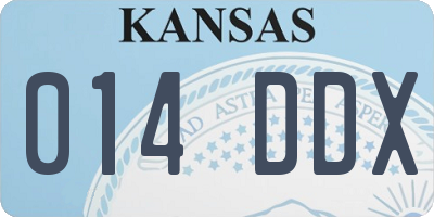 KS license plate 014DDX