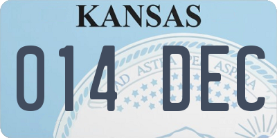 KS license plate 014DEC