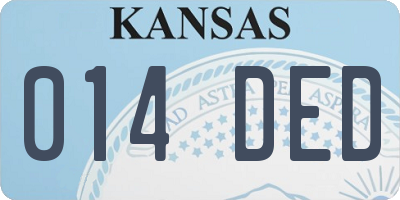 KS license plate 014DED