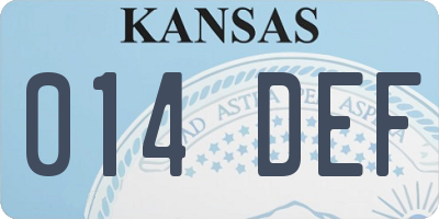 KS license plate 014DEF