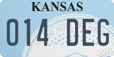 KS license plate 014DEG