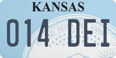 KS license plate 014DEI