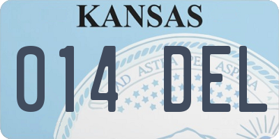 KS license plate 014DEL