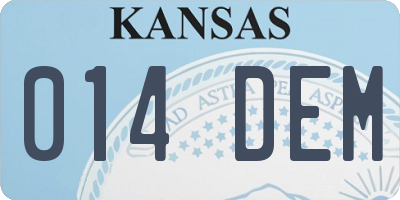 KS license plate 014DEM