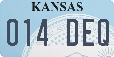 KS license plate 014DEQ
