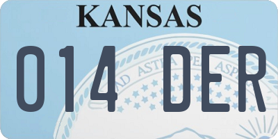 KS license plate 014DER