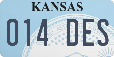 KS license plate 014DES