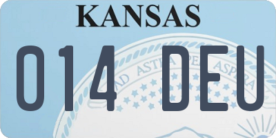 KS license plate 014DEU