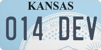 KS license plate 014DEV