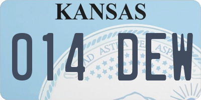 KS license plate 014DEW