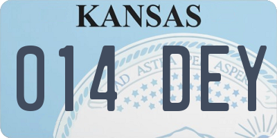 KS license plate 014DEY