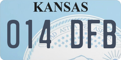 KS license plate 014DFB