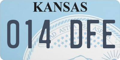 KS license plate 014DFE