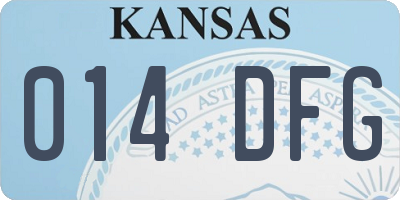 KS license plate 014DFG