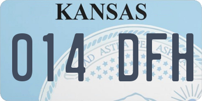 KS license plate 014DFH