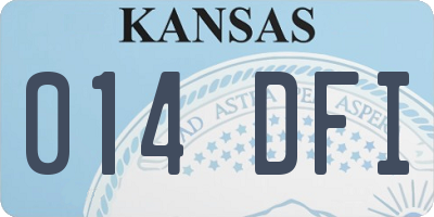 KS license plate 014DFI