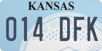 KS license plate 014DFK
