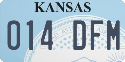KS license plate 014DFM