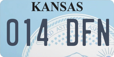 KS license plate 014DFN