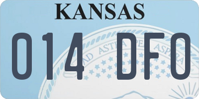 KS license plate 014DFO