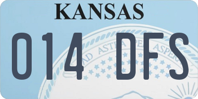 KS license plate 014DFS