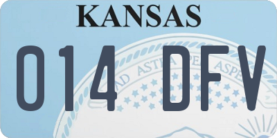 KS license plate 014DFV