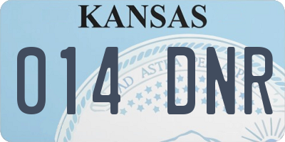 KS license plate 014DNR