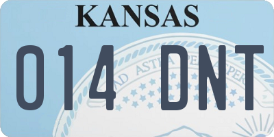 KS license plate 014DNT