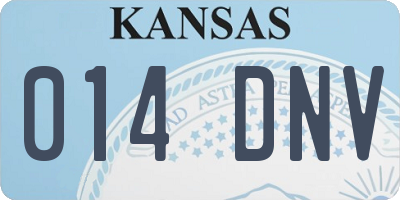 KS license plate 014DNV